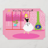 ピンクレトロのカスタマイズ可能な招待状 招待状 (正面/裏面)