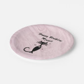 ピンクレトロアトミックパーソナライズされた紙プレート ペーパープレート (アングル)