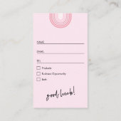 ピンクレトロアーチビジネス賞抽選抽選抽選会チケット プレイスカード (裏面)