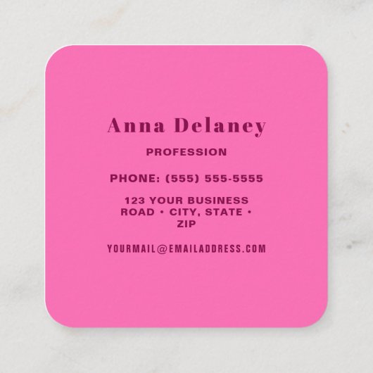 ピンクレトロインスパイア名刺 スクエア名刺 (裏面)