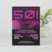 ピンクレトロウェーブ50thバースデーパーティーへの招待 招待状 (スタンド正面)