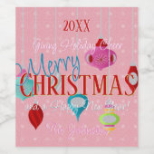 ピンクレトロオーナメント ワインラベル (シングルラベル)