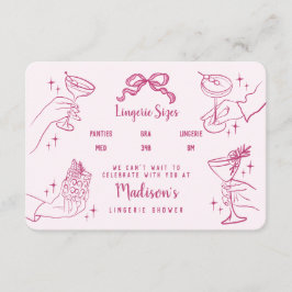 ピンクレトロカクテルパーティーランジェリーサイズ挿入 エンクロージャーカード