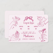 ピンクレトロカクテルパーティーランジェリーサイズ挿入 エンクロージャーカード (正面/裏面)