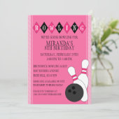 ピンクレトロカスタムボーリング誕生パーティー 招待状 (スタンド正面)