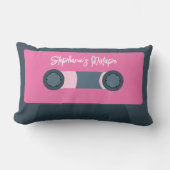 ピンクレトロカセットテープ ランバークッション (正面)