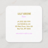 ピンクレトロカップケーキベイカー スクエア名刺 (裏面)