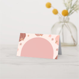 ピンクレトロカボチャ第1誕生日食品ラベル 予約カード