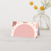 ピンクレトロカボチャ第1誕生日食品ラベル 予約カード (裏面)