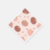 ピンクレトロカボチャ1stバースデーペーパーナプキン スタンダードカクテルナプキン (角)