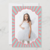 ピンクレトロカーニバル誕生日フォト招待状 招待状 (裏面)