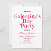 ピンクレトロガレンティーヌバレンタインデーパーティー 招待状 (正面)