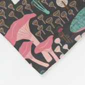 ピンクレトロキノコ フリースブランケット (角)