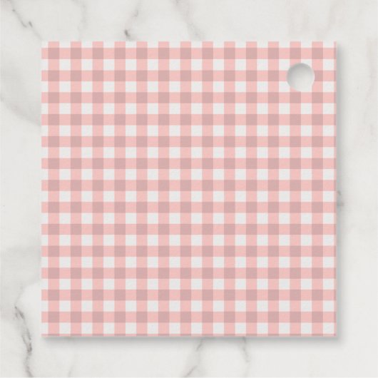 ピンクレトロクリスマスカーウッドランドギフトラベル フェイバータグ (裏面)