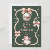 ピンクレトロクリスマスサンタクロース シーズンカード (正面)