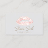 ピンクレトログラムグリッターリップメイクアップアーティスト 名刺 (正面)