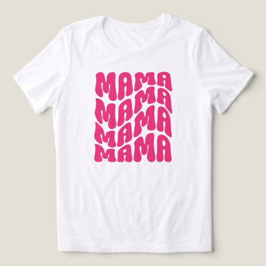 ピンクレトログルービーかわいいママ母の日ママ トライブレンドＴシャツ (デザイン正面)
