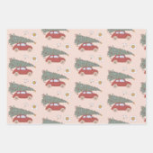 ピンクレトログルービーカークリスマスツリー ラッピングペーパーシート (正面3)