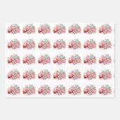 ピンクレトログルービークリスマス ラッピングペーパーシート (正面3)