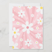 ピンクレトログルービーサンシャインフローラガールベビーシャワー 招待状 (裏面)