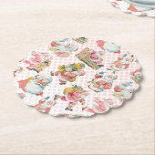 ピンクレトログルービーサンタクロース ペーパーコースター (アングル)