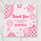 ピンクレトログルービーバースデーパーティースクエア フェイバータグ (正面)