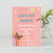 ピンクレトログルービーバースデーパーティー 招待状 (スタンド正面)