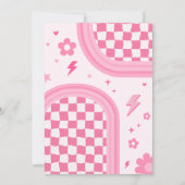 ピンクレトログルービーバースデーパーティー 招待状 (裏面)