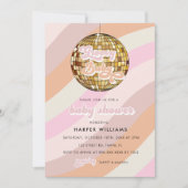 ピンクレトログルービーベビーシャワー招待状 招待状 (正面)