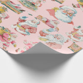 ピンクレトログルーヴィサンタクロース – クリスマス ラッピングペーパー (角)