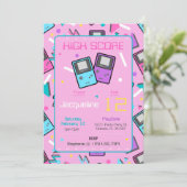 ピンクレトロゲーム誕生日 招待状 (スタンド正面)