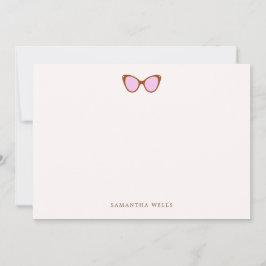 ピンクレトロサングラスパーソナライズされたありがとう サンキューカード