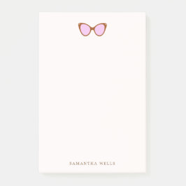 ピンクレトロサングラスパーソナライズされた ポストイット