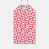 ピンクレトロサンタクロースピンクタータンチェック格子模様クリスマス ギフトタグ (裏面)