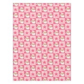 ピンクレトロサンタクロースピンクタータンチェック格子模様クリスマス テーブルクロス (正面)