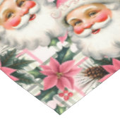 ピンクレトロサンタクロースフローラプレイド テーブルクロス (アングル)