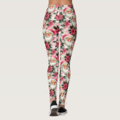 ピンクレトロサンタクロースフローラプレイド レギンス (裏面)