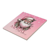 ピンクレトロサンタクロースヴィンテージメリークリスマス タイル (側面)