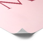 ピンクレトロサンタクロースヴィンテージメリークリスマス ポスター (角)