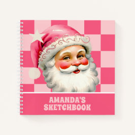 ピンクレトロサンタクロースChristmas Kids Sketchbook ノートブック