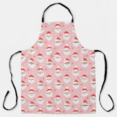 ピンクレトロサンタ節ラッピング紙 エプロン (正面)