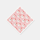 ピンクレトロサンタ節ラッピング紙 スタンダードカクテルナプキン (角)