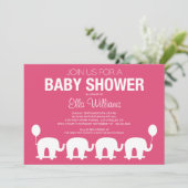 ピンクレトロサーカス|ベビーシャワー招待状 招待状 (スタンド正面)