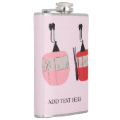 ピンクレトロスキーリフトゴンドラスキーヤー フラスク (右)