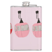 ピンクレトロスキーリフトゴンドラスキーヤー フラスク (裏面)