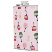 ピンクレトロスキーリフトApresスキーウィンタースキースキーヤー フラスク (左)