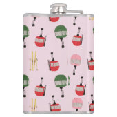 ピンクレトロスキーリフトApresスキーウィンタースキースキーヤー フラスク (裏面)