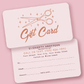 ピンクレトロタイポグラフィヘアスタイリストのギフトカード