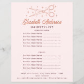 ピンクレトロタイポグラフィヘアスタイリスト チラシ (正面)