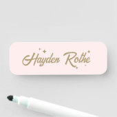 ピンクレトロタイポグラフィ 名札 (インサイチュ)